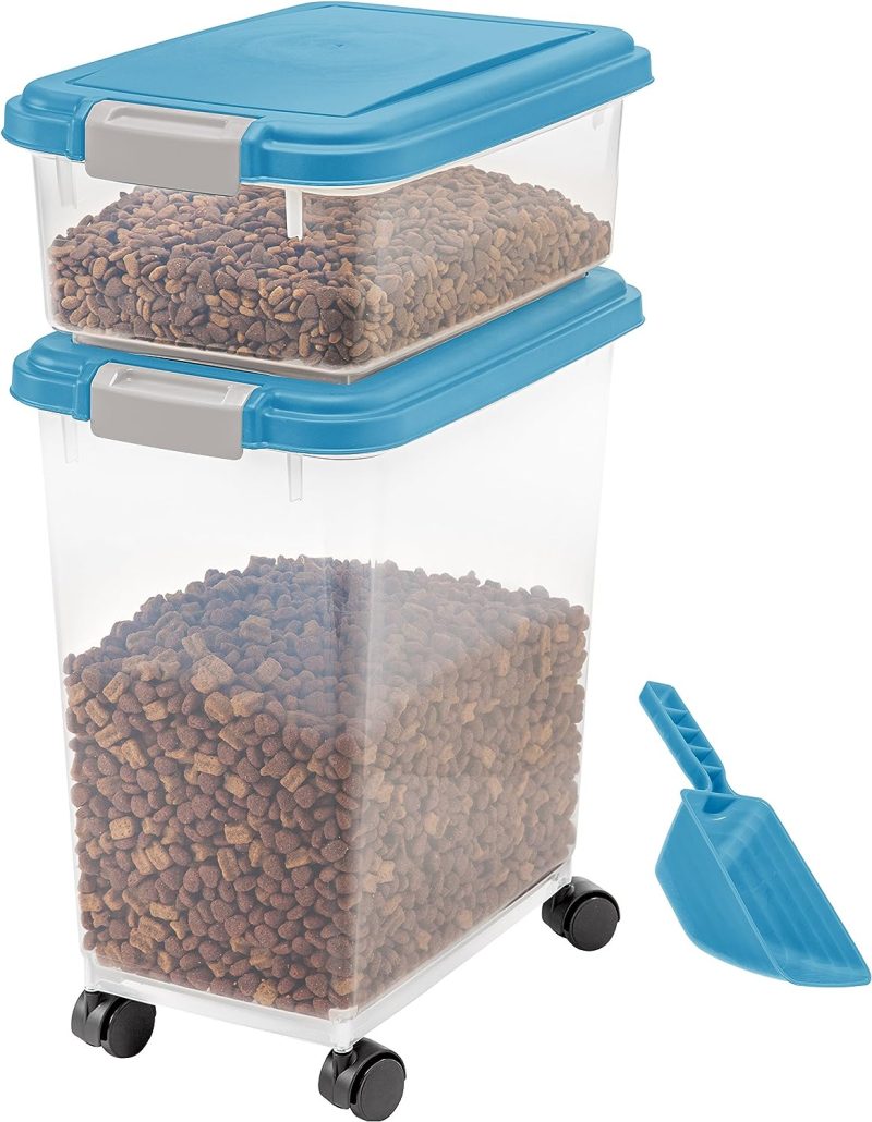 IRIS USA Airtight Pet Food/Treat Storage Container Combo, Blue - Image 34