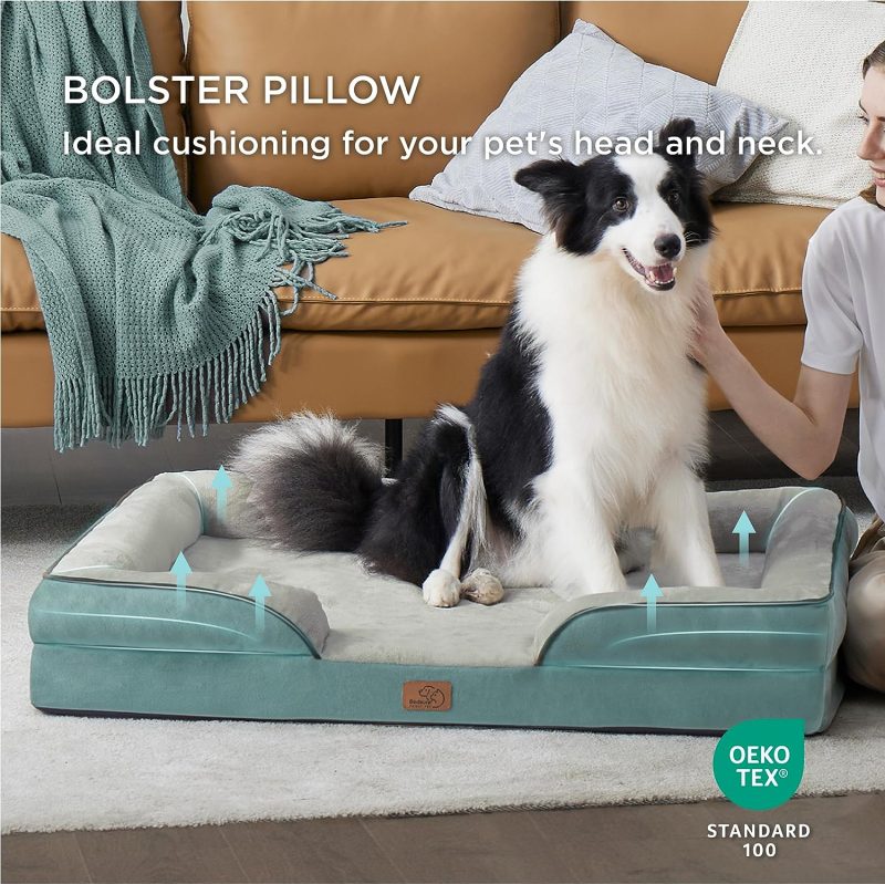 Bedsure Orthopedic Dog Bed for Medium Dogs -Foam Sofa with Removable Washable Cover, Waterproof Lining and Nonskid Bottom Couch, - Image 124