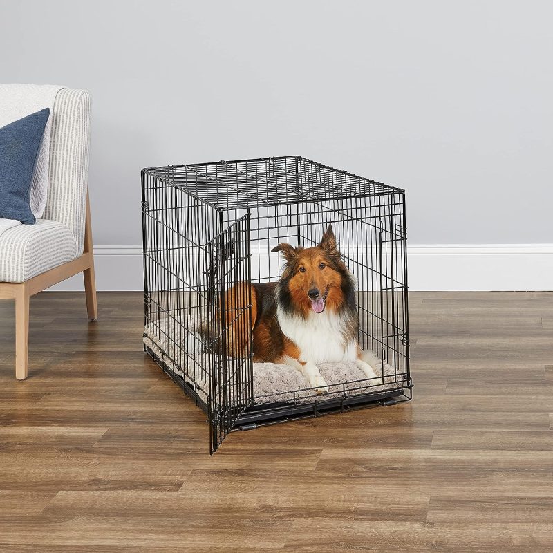 MidWest Homes for Pets Newly Enhanced Single & Double Door iCrate Dog Crate, Includes Leak-Proof Pan, Floor Protecting Feet , - Image 46
