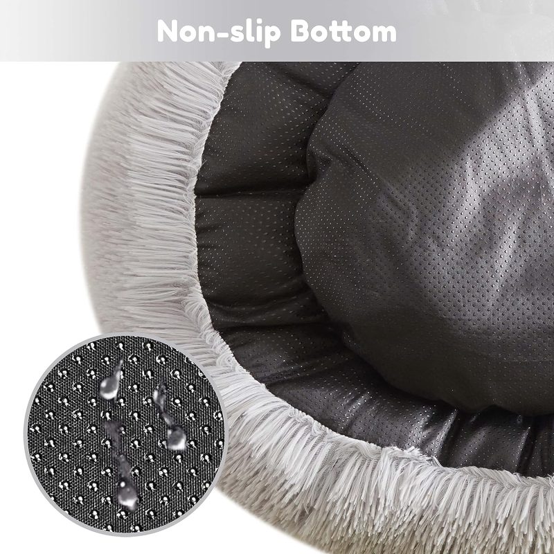 Calming Dog Bed & Cat Bed, Anti-Anxiety Donut Cuddler Warming Cozy Soft Round Fluffy Faux Fur Plush Cushion bed for Small Medium - Image 136