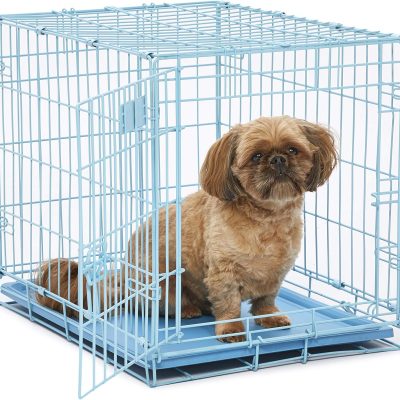 MidWest Homes for Pets Newly Enhanced Single & Double Door iCrate Dog Crate, Includes Leak-Proof Pan, Floor Protecting Feet ,
