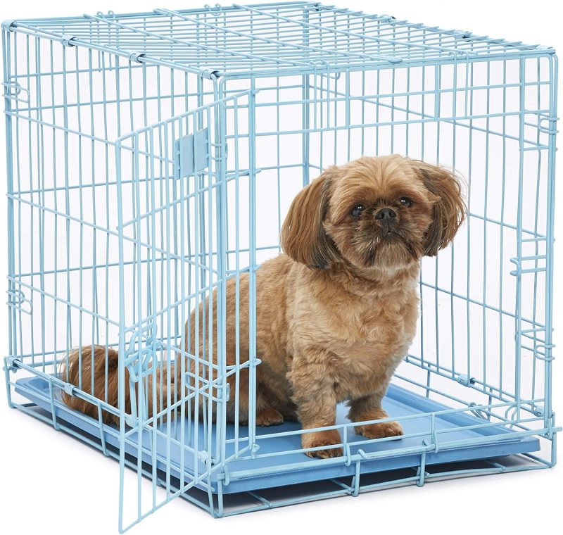 MidWest Homes for Pets Newly Enhanced Single & Double Door iCrate Dog Crate, Includes Leak-Proof Pan, Floor Protecting Feet ,