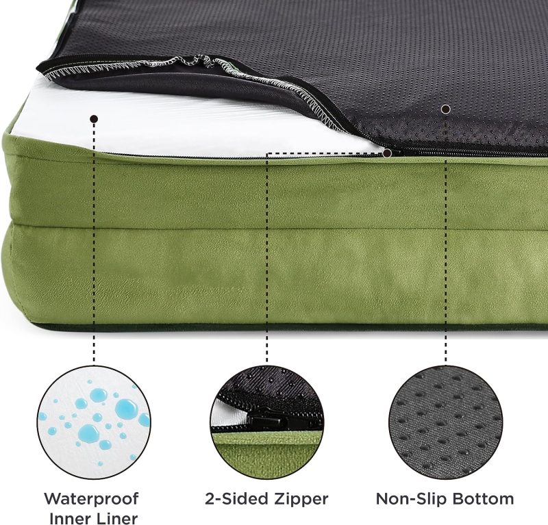 Bedsure Orthopedic Dog Bed for Medium Dogs -Foam Sofa with Removable Washable Cover, Waterproof Lining and Nonskid Bottom Couch, - Image 117