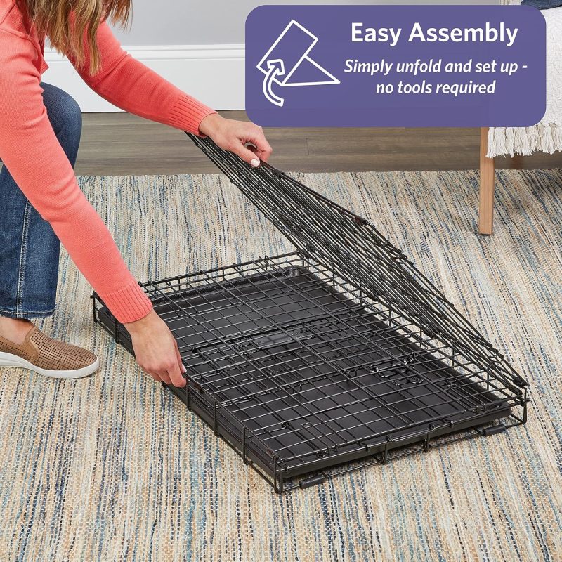 MidWest Homes for Pets Newly Enhanced Single & Double Door iCrate Dog Crate, Includes Leak-Proof Pan, Floor Protecting Feet , - Image 23