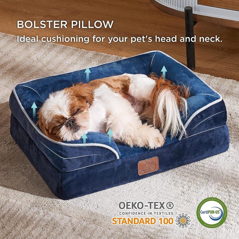 Bedsure Orthopedic Dog Bed for Medium Dogs -Foam Sofa with Removable Washable Cover, Waterproof Lining and Nonskid Bottom Couch, - Image 239