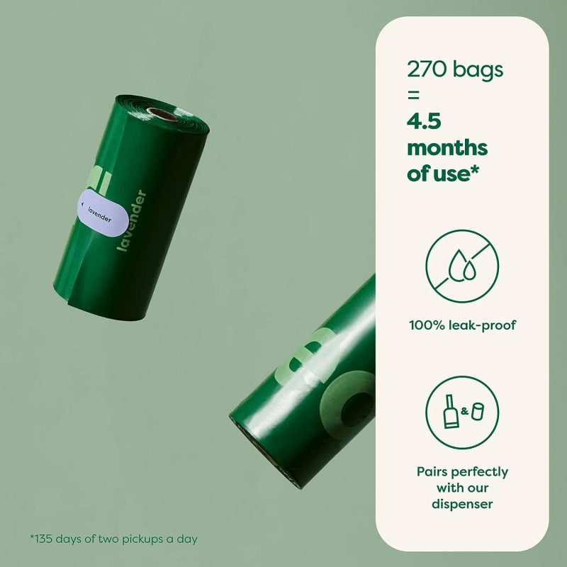Earth Rated Dog Poop Bags, New Look, Guaranteed Leak Proof and Extra Thick Waste Bag Refill Rolls For Dogs, Lavender Scented, - Image 4