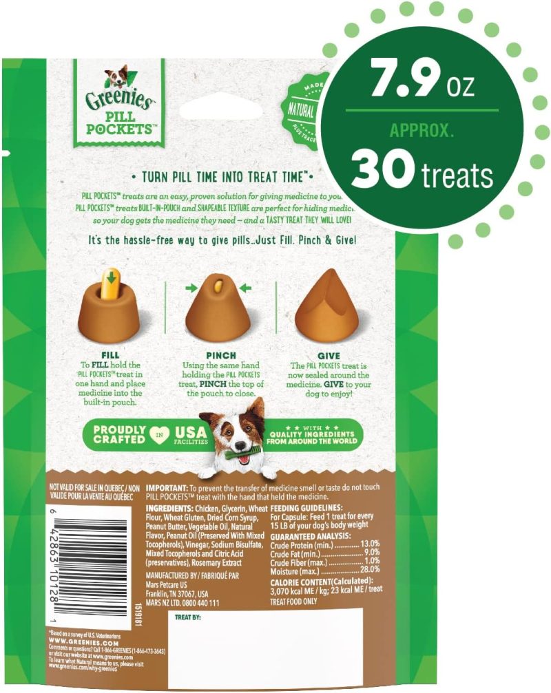 GREENIES PILL POCKETS Capsule Size Natural Dog Treats Chicken Flavor, 15.8 oz. Value Pack (60 Treats) - Image 2