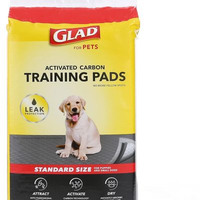 Glad for Pets Black Charcoal Training Pads for Dogs, 23" x 23" - Super Absorbent & Odor Neutralizing Dog Potty Pads,