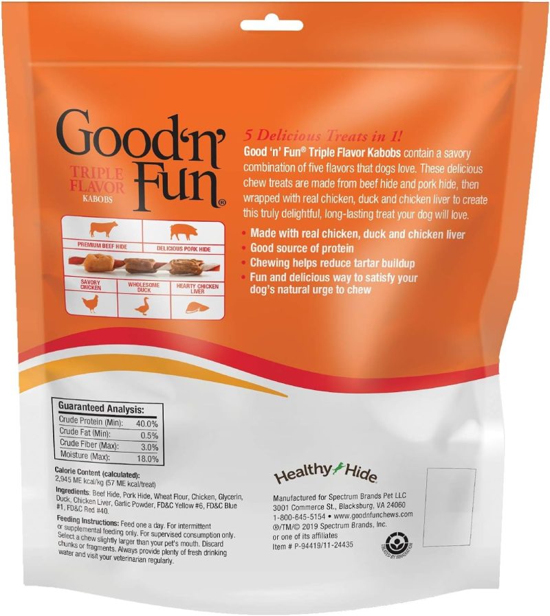 Good'N'Fun Triple Flavored Rawhide Kabobs for Dogs, 1.5 Pound (Pack of 1) - Image 11