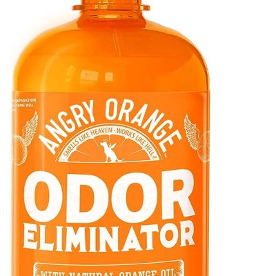 Angry Orange Pet Odor Eliminator for Strong Odor - Citrus Deodorizer for Strong Dog or Cat Pee Smells on Carpet, Furniture &