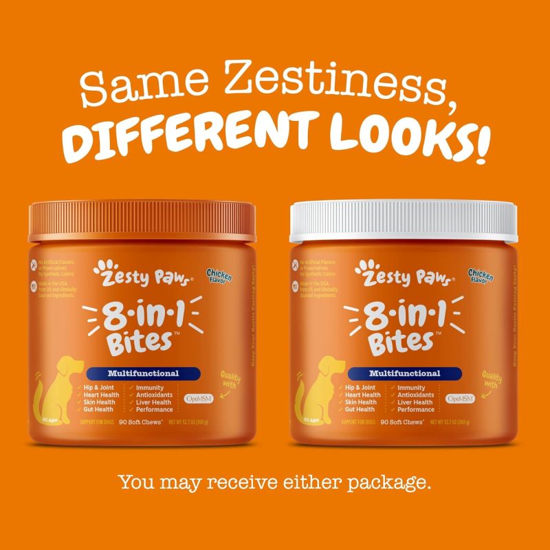 Zesty Paws Multivitamin Treats for Dogs - Glucosamine Chondroitin for Joint Support + Digestive Enzymes & Probiotics - Grain - Image 35