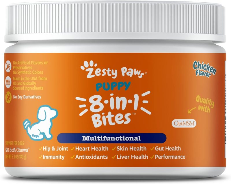 Zesty Paws Multivitamin Treats for Dogs - Glucosamine Chondroitin for Joint Support + Digestive Enzymes & Probiotics - Grain - Image 50