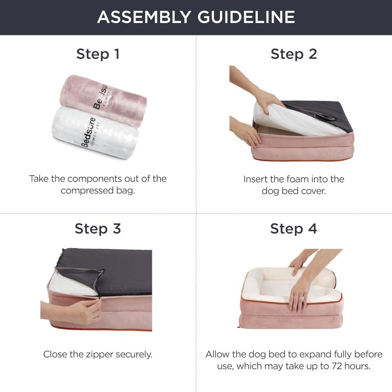 Bedsure Orthopedic Dog Bed for Medium Dogs - Waterproof Dog Sofa Bed Medium, Supportive Foam Pet Couch Bed with Removable - Image 65