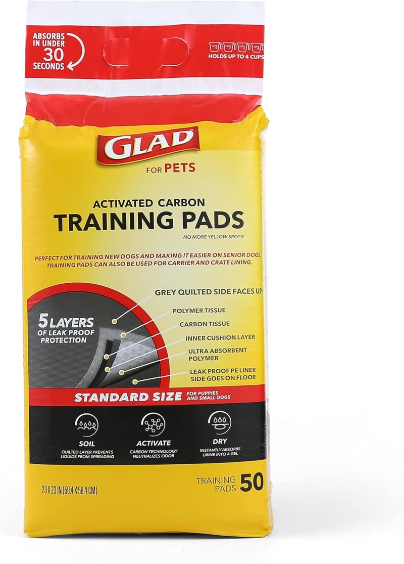 Glad for Pets Black Charcoal Training Pads for Dogs, 23" x 23" - Super Absorbent & Odor Neutralizing Dog Potty Pads, - Image 7