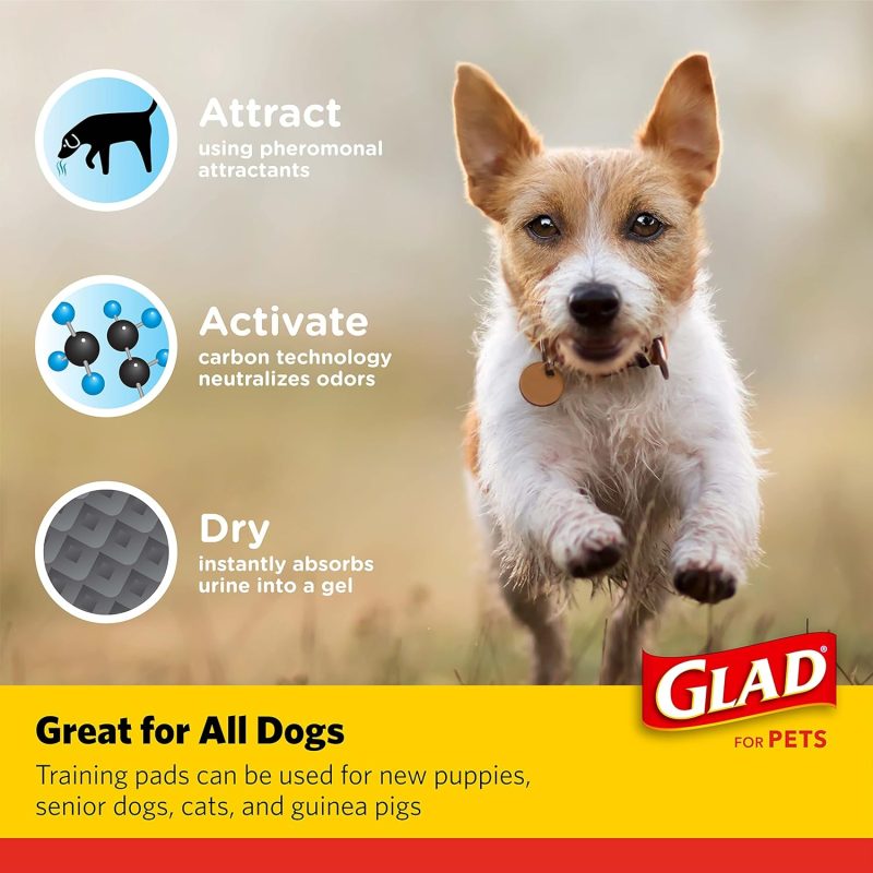 Glad for Pets Black Charcoal Training Pads for Dogs, 23" x 23" - Super Absorbent & Odor Neutralizing Dog Potty Pads, - Image 3