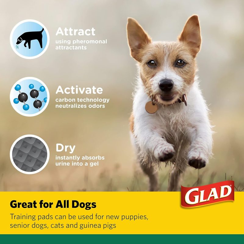 Glad for Pets Black Charcoal Training Pads for Dogs, 23" x 23" - Super Absorbent & Odor Neutralizing Dog Potty Pads, - Image 78