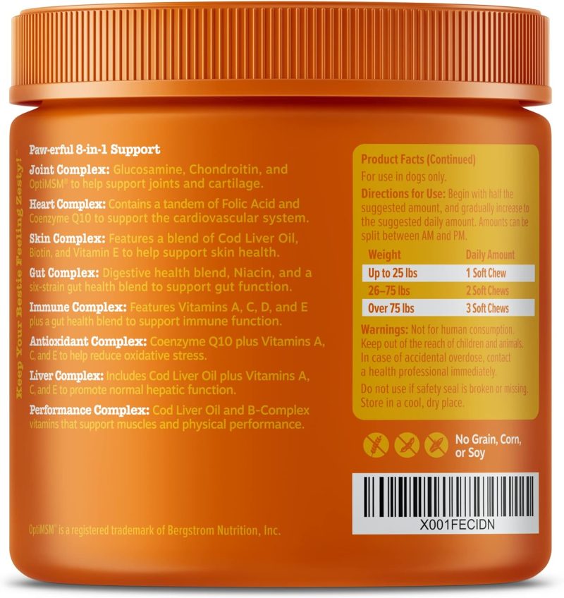 Zesty Paws Multivitamin Treats for Dogs - Glucosamine Chondroitin for Joint Support + Digestive Enzymes & Probiotics - Grain - Image 34