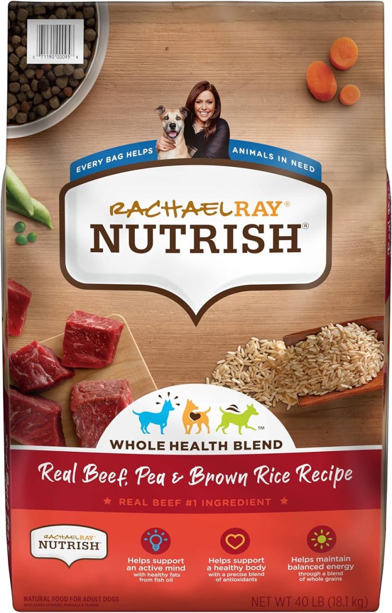 Rachael Ray Nutrish Premium Natural Dry Dog Food, Real Beef, Pea, & Brown Rice Recipe, 40 Pound Bag (Packaging May Vary) - Image 112