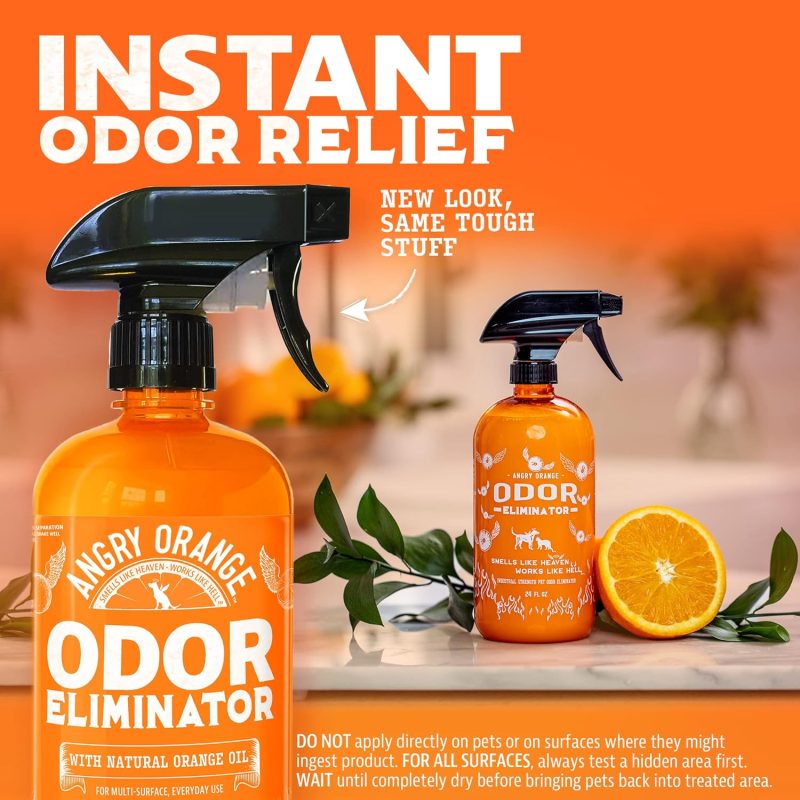 Angry Orange Pet Odor Eliminator for Strong Odor - Citrus Deodorizer for Strong Dog or Cat Pee Smells on Carpet, Furniture & - Image 2