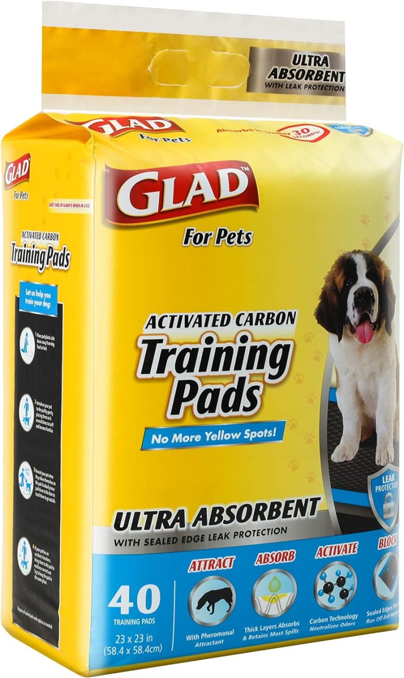Glad for Pets Black Charcoal Training Pads for Dogs, 23" x 23" - Super Absorbent & Odor Neutralizing Dog Potty Pads, - Image 52