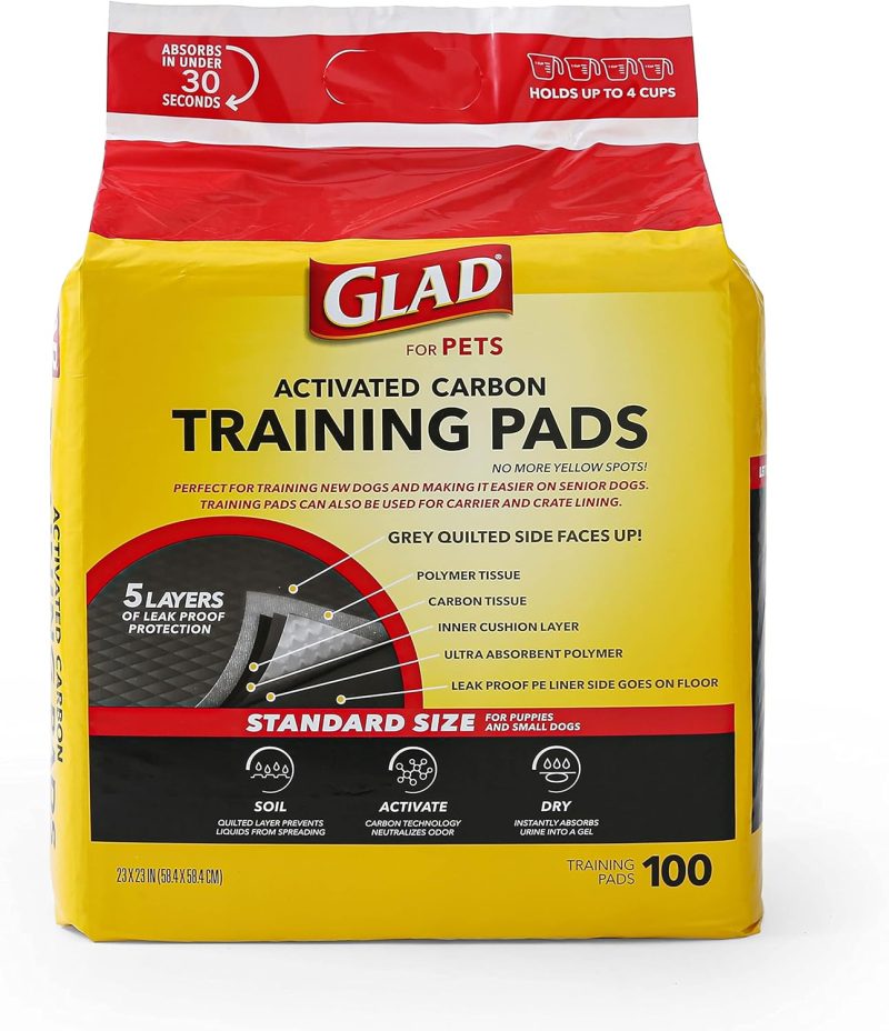 Glad for Pets Black Charcoal Training Pads for Dogs, 23" x 23" - Super Absorbent & Odor Neutralizing Dog Potty Pads, - Image 84