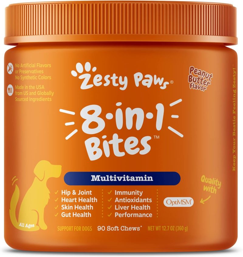 Zesty Paws Multivitamin Treats for Dogs - Glucosamine Chondroitin for Joint Support + Digestive Enzymes & Probiotics - Grain - Image 17