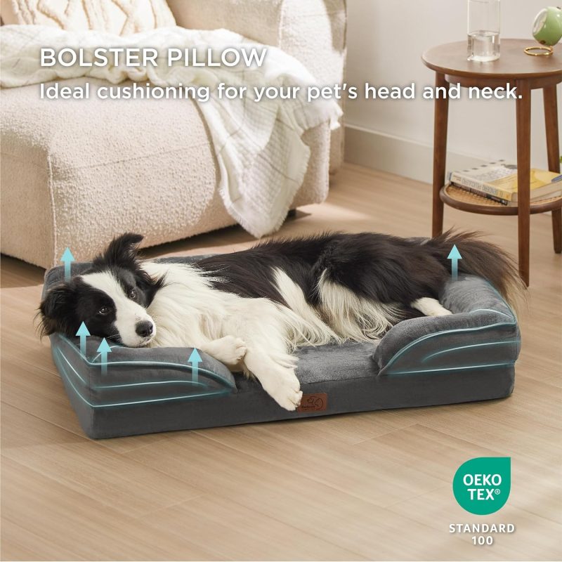 Bedsure Orthopedic Dog Bed for Medium Dogs - Waterproof Dog Sofa Bed Medium, Supportive Foam Pet Couch Bed with Removable - Image 286