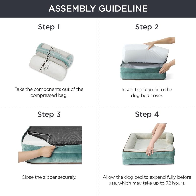 Bedsure Orthopedic Dog Bed for Medium Dogs - Waterproof Dog Sofa Bed Medium, Supportive Foam Pet Couch Bed with Removable - Image 81