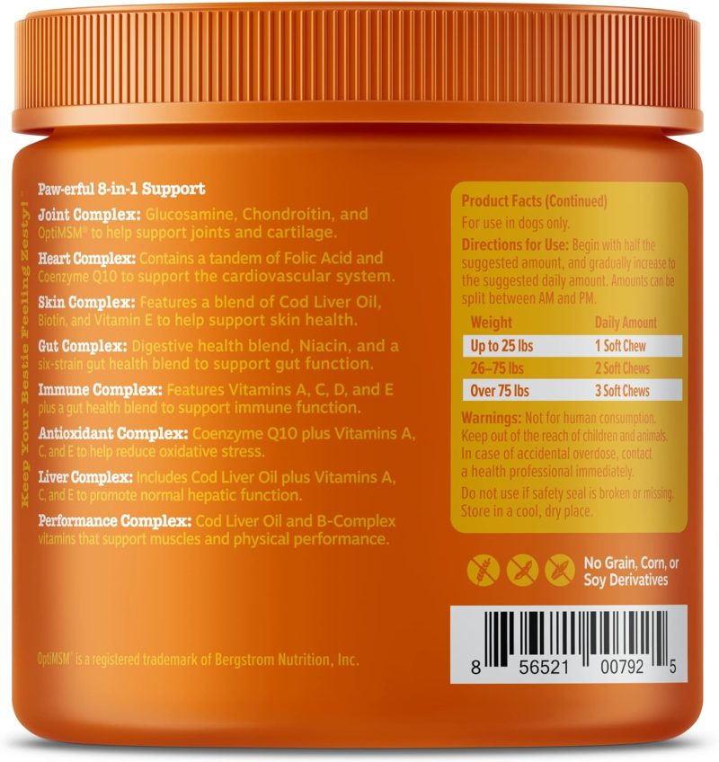 Zesty Paws Multivitamin Treats for Dogs - Glucosamine Chondroitin for Joint Support + Digestive Enzymes & Probiotics - Grain - Image 21
