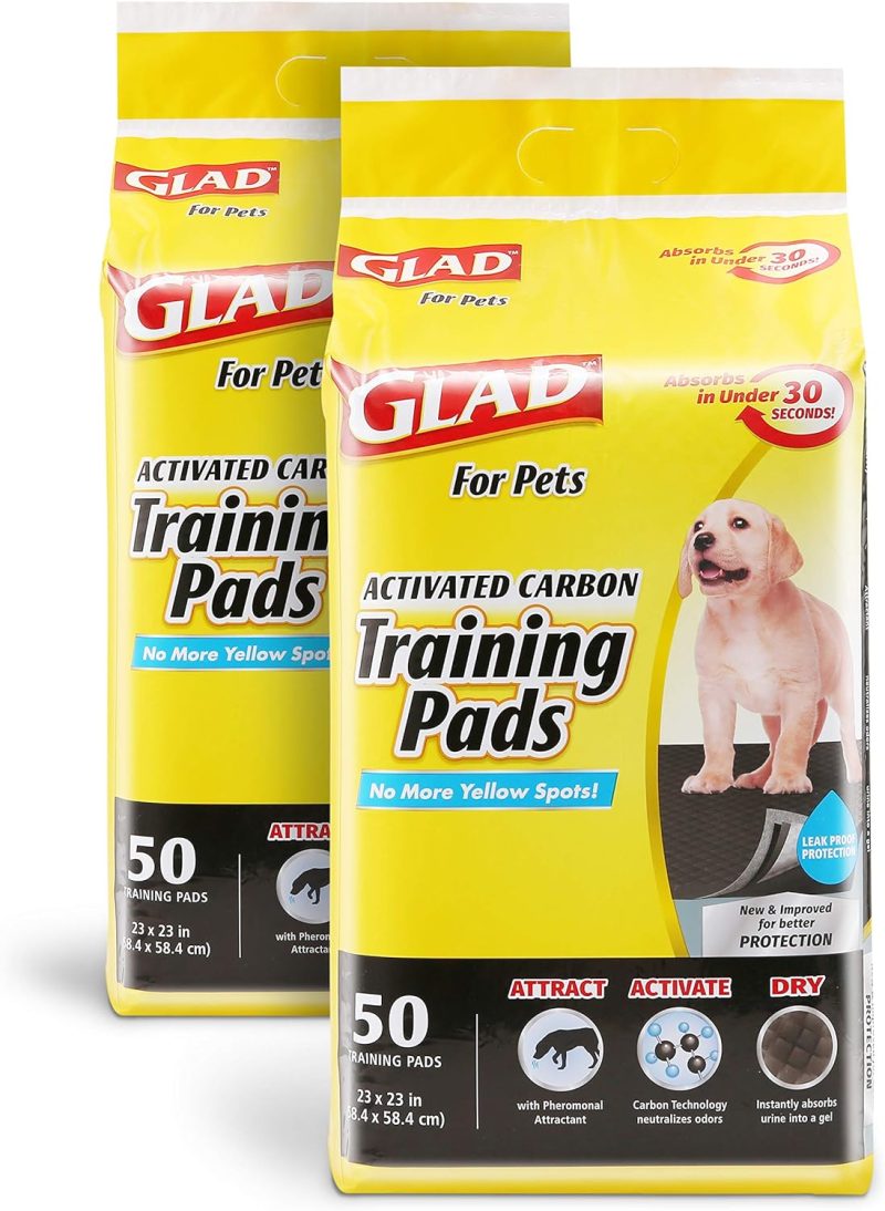 Glad for Pets Black Charcoal Training Pads for Dogs, 23" x 23" - Super Absorbent & Odor Neutralizing Dog Potty Pads, - Image 95