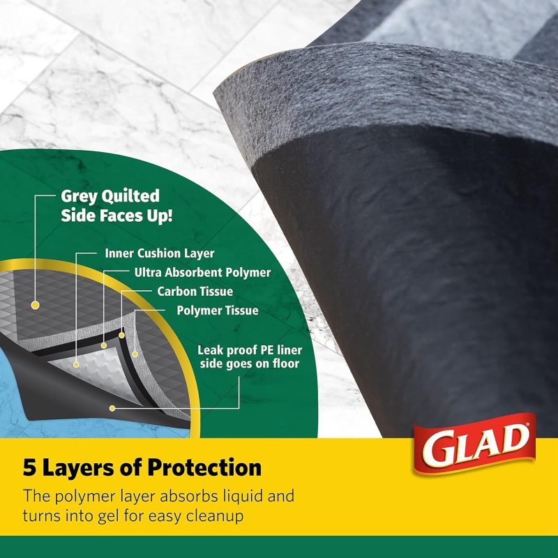 Glad for Pets Black Charcoal Training Pads for Dogs, 23" x 23" - Super Absorbent & Odor Neutralizing Dog Potty Pads, - Image 80