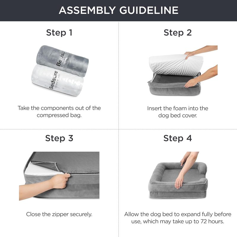 Bedsure Orthopedic Dog Bed for Medium Dogs - Waterproof Dog Sofa Bed Medium, Supportive Foam Pet Couch Bed with Removable - Image 36
