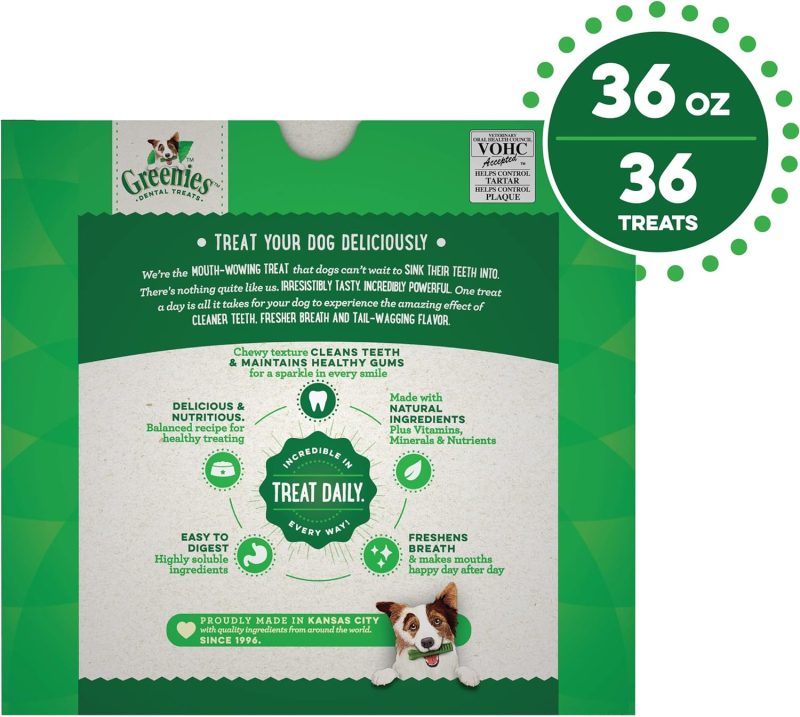GREENIES Original Regular Natural Dog Dental Chews Oral Health Dog Treats, 36 Count (Pack of 1) - Image 144
