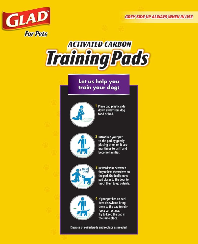 Glad for Pets Black Charcoal Training Pads for Dogs, 23" x 23" - Super Absorbent & Odor Neutralizing Dog Potty Pads, - Image 114