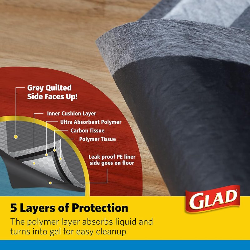 Glad for Pets Black Charcoal Training Pads for Dogs, 23" x 23" - Super Absorbent & Odor Neutralizing Dog Potty Pads, - Image 13
