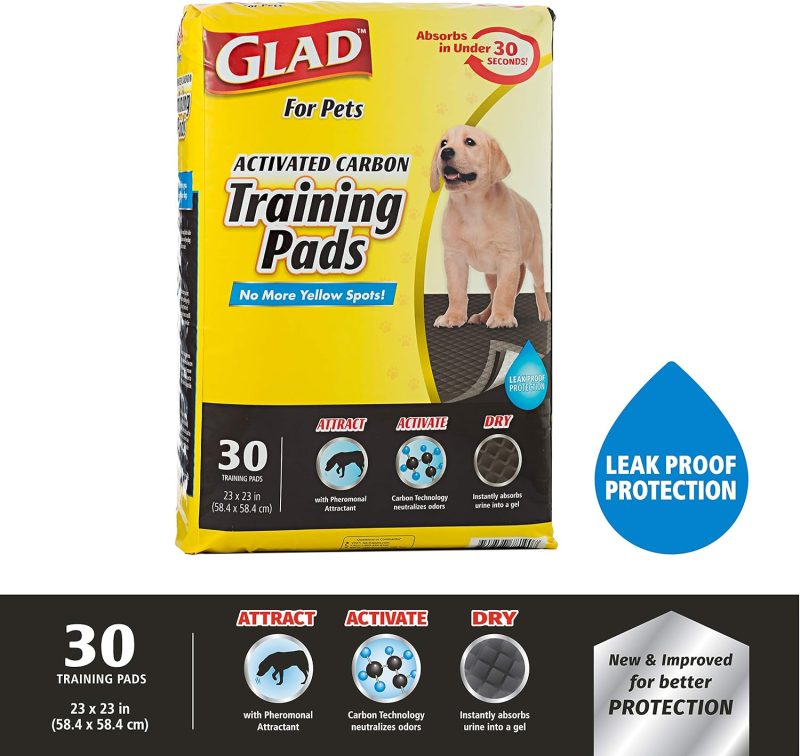 Glad for Pets Black Charcoal Training Pads for Dogs, 23" x 23" - Super Absorbent & Odor Neutralizing Dog Potty Pads, - Image 39