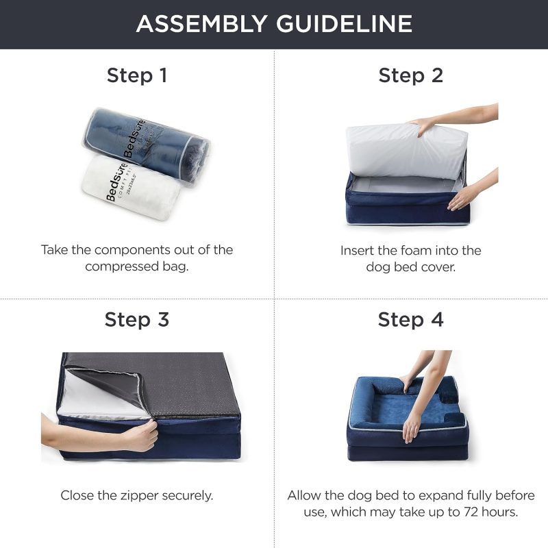 Bedsure Orthopedic Dog Bed for Medium Dogs - Waterproof Dog Sofa Bed Medium, Supportive Foam Pet Couch Bed with Removable - Image 54