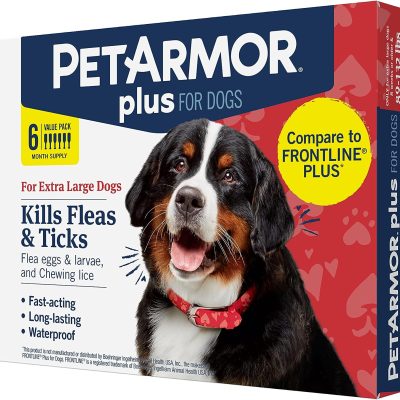 PetArmor Plus Flea and Tick Prevention for Dogs, Dog Flea and Tick Treatment, Waterproof Topical, Fast Acting, Small Dogs (5-22