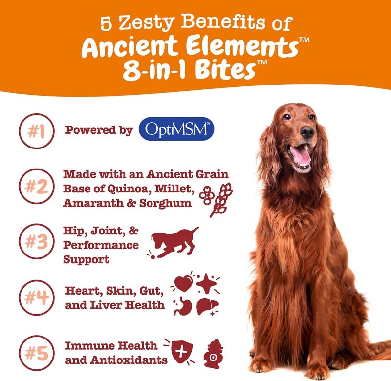 Zesty Paws Multivitamin Treats for Dogs - Glucosamine Chondroitin for Joint Support + Digestive Enzymes & Probiotics - Grain - Image 45