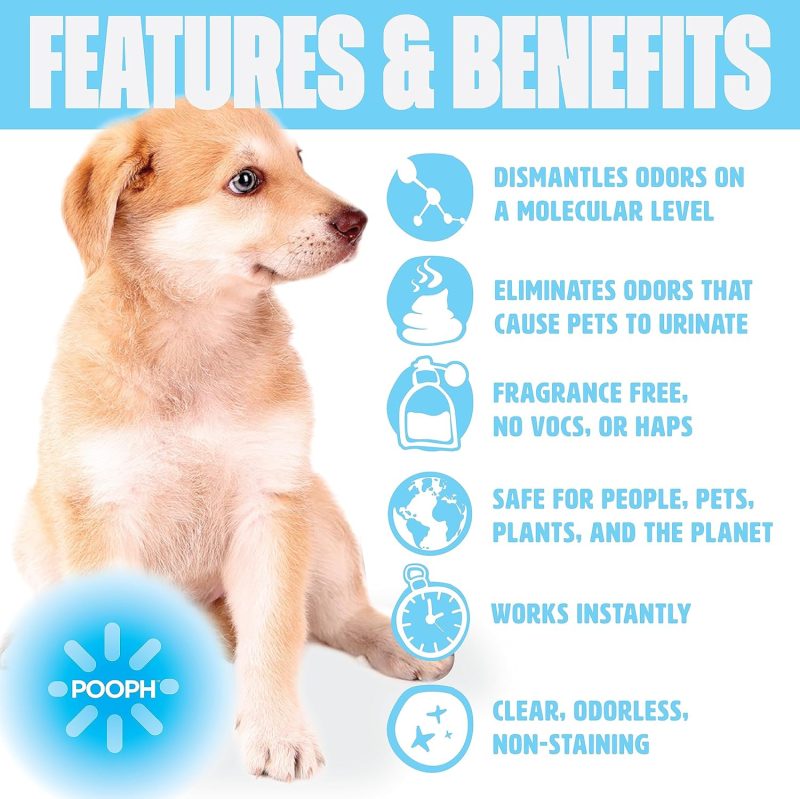 Pooph Pet Odor Eliminator, 32oz Spray - Dismantles Odors on a Molecular Basis, Dogs, Cats, Freshener, Urine, Poop, Pee, - Image 3
