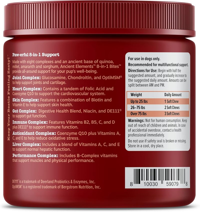 Zesty Paws Multivitamin Treats for Dogs - Glucosamine Chondroitin for Joint Support + Digestive Enzymes & Probiotics - Grain - Image 49
