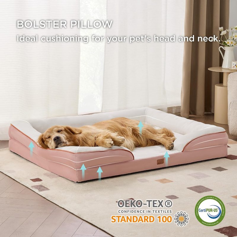Bedsure Orthopedic Dog Bed for Medium Dogs - Waterproof Dog Sofa Bed Medium, Supportive Foam Pet Couch Bed with Removable - Image 299