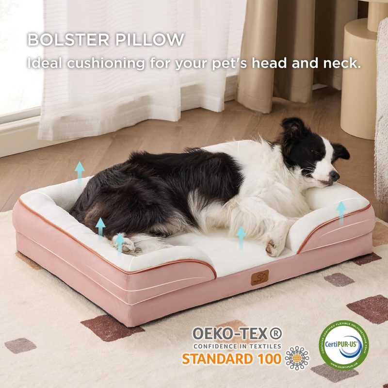 Bedsure Orthopedic Dog Bed for Medium Dogs - Waterproof Dog Sofa Bed Medium, Supportive Foam Pet Couch Bed with Removable - Image 108