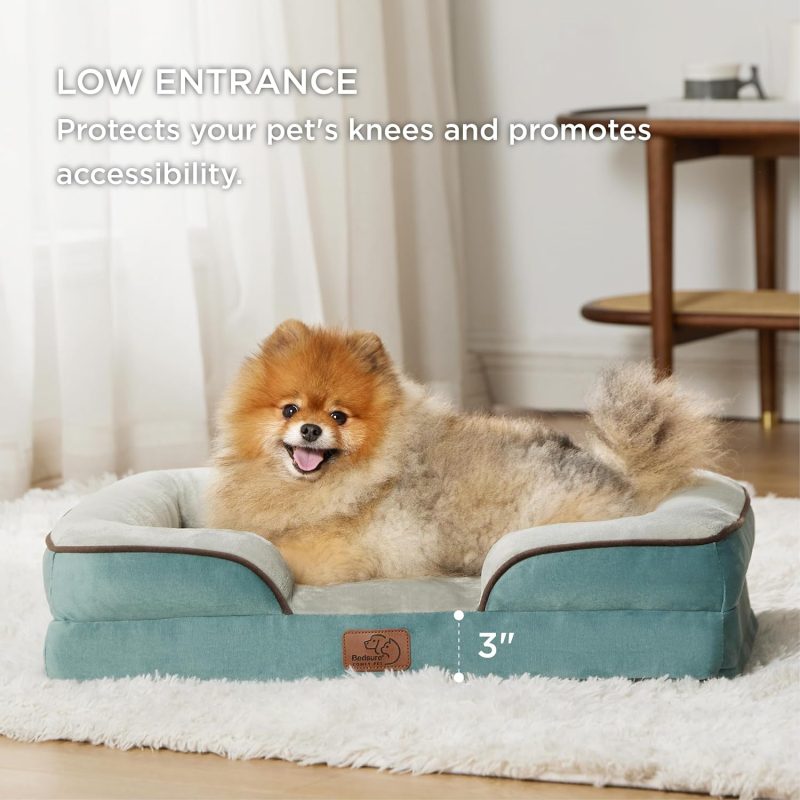 Bedsure Orthopedic Dog Bed for Medium Dogs - Waterproof Dog Sofa Bed Medium, Supportive Foam Pet Couch Bed with Removable - Image 80