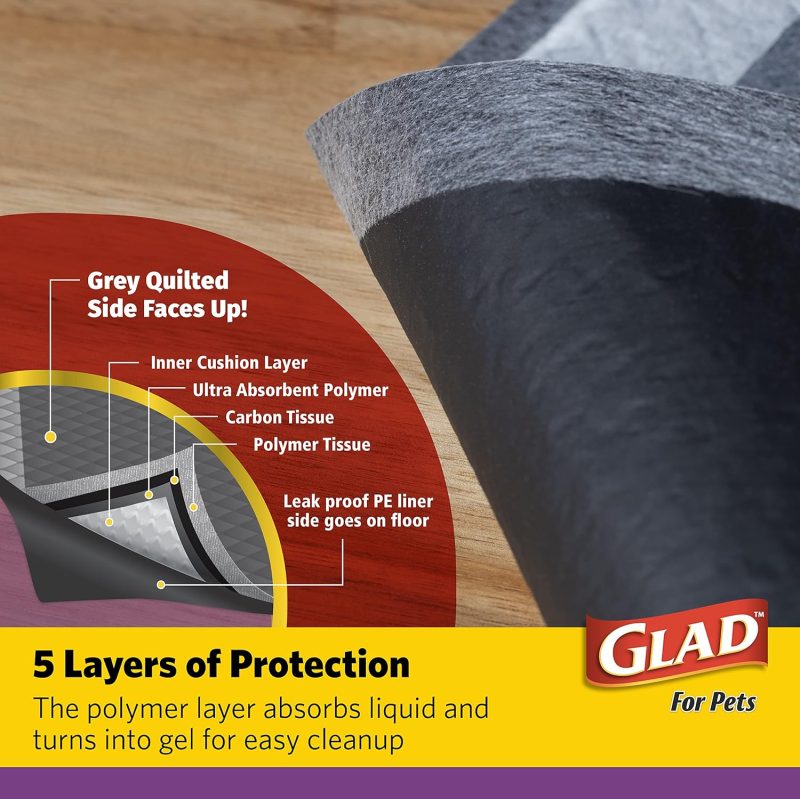 Glad for Pets Black Charcoal Training Pads for Dogs, 23" x 23" - Super Absorbent & Odor Neutralizing Dog Potty Pads, - Image 89