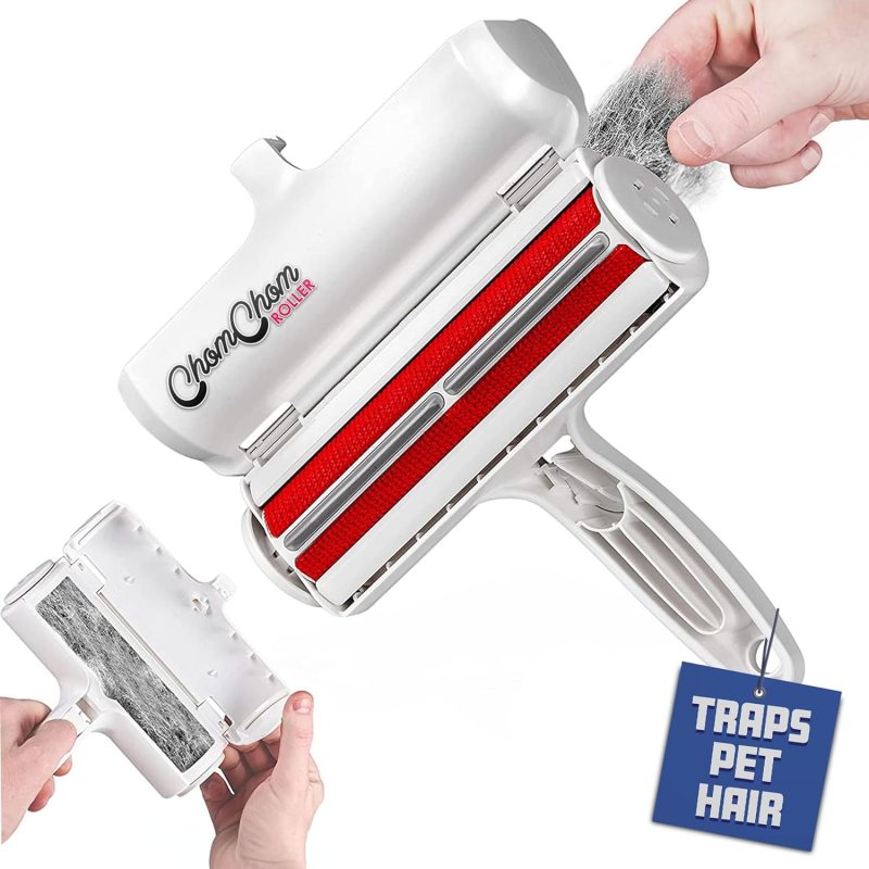 Chom Chom Roller Pet Hair Remover and Reusable Lint Roller - ChomChom Cat and Dog Hair Remover for Furniture, Couch, Carpet,
