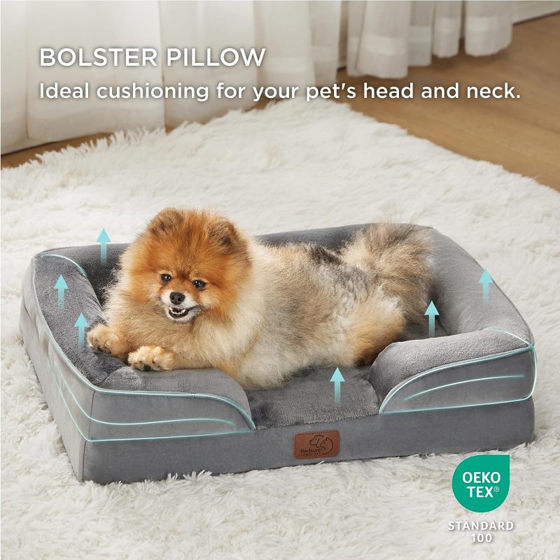 Bedsure Orthopedic Dog Bed for Medium Dogs - Waterproof Dog Sofa Bed Medium, Supportive Foam Pet Couch Bed with Removable - Image 103