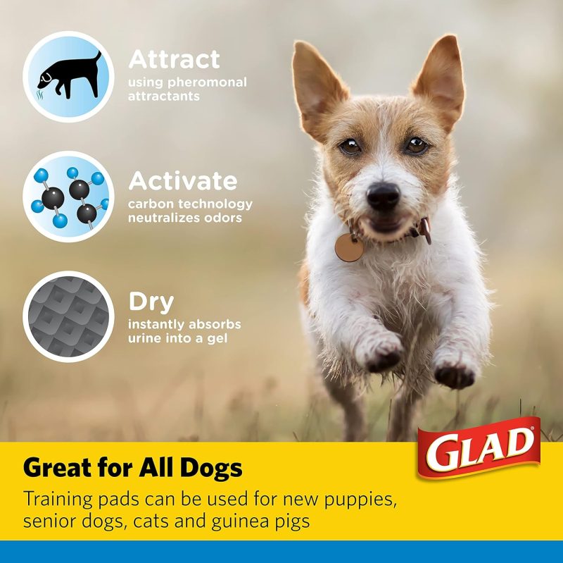 Glad for Pets Black Charcoal Training Pads for Dogs, 23" x 23" - Super Absorbent & Odor Neutralizing Dog Potty Pads, - Image 11