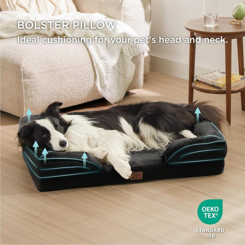Bedsure Orthopedic Dog Bed for Medium Dogs - Waterproof Dog Sofa Bed Medium, Supportive Foam Pet Couch Bed with Removable - Image 195