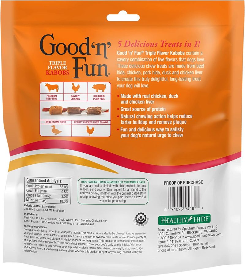 Good'N'Fun Triple Flavored Rawhide Kabobs for Dogs, 1.5 Pound (Pack of 1) - Image 23